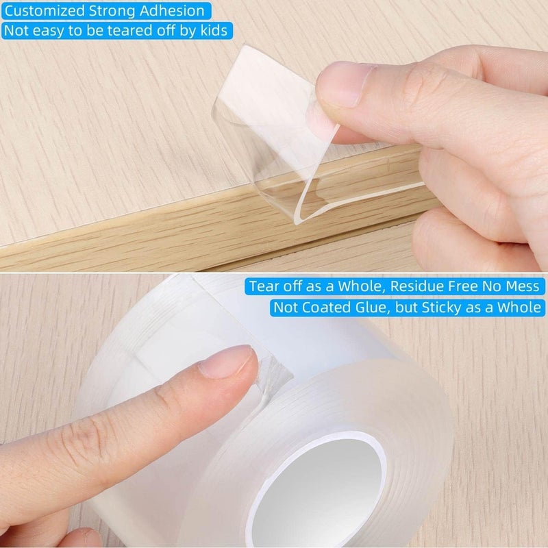 MILEQEE Clear Edge Protector Strip, 1.57in x 6.56FT, Sharp Edge Wrap Cover Tape, Self Adhesive Protective Bumper Guards for Cabinet Door Desk Glass Table Bed Furniture, Kitchen Countertop - Image 5